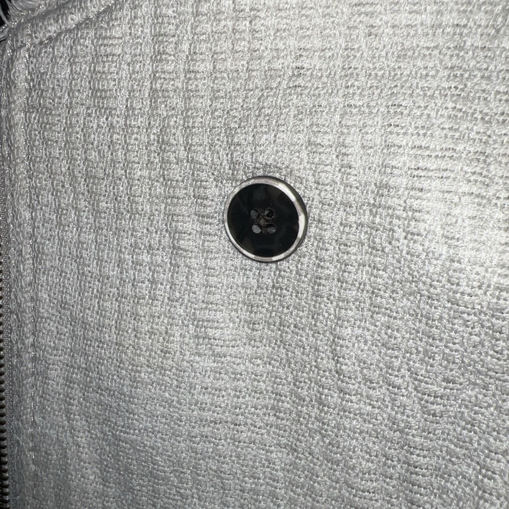 Banana‎ Republic Womens Cream Tweed Peplum Style Blazer With Stretch Size 14 EUC - Picture 3 of 16